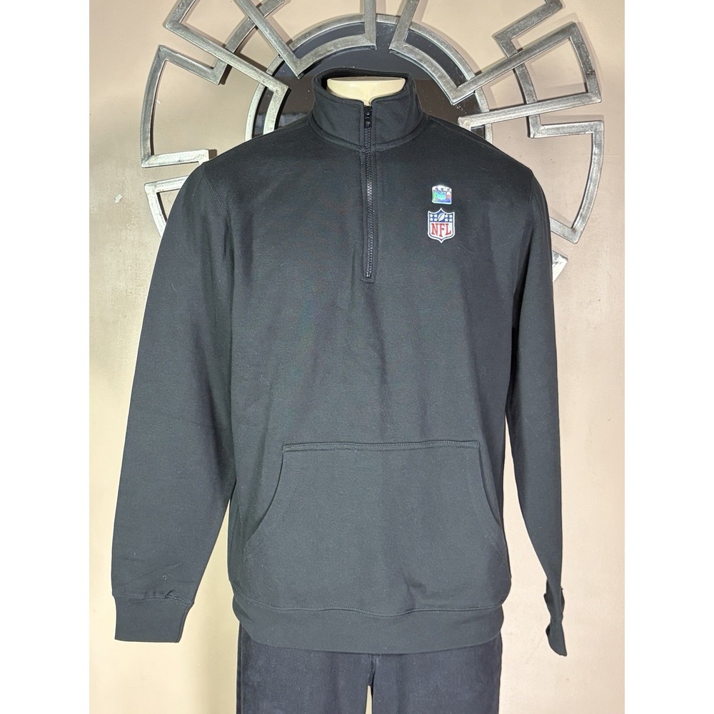District Black Fleece Pullover Sweatshirt Men's NFL Embroidered Logo 1/4 Zip XL